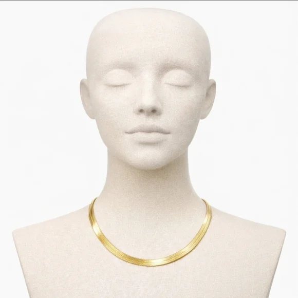 Jennifer Zeuner Gold Herringbone Necklace 16” | Dainty | NWT - Picture 2 of 15